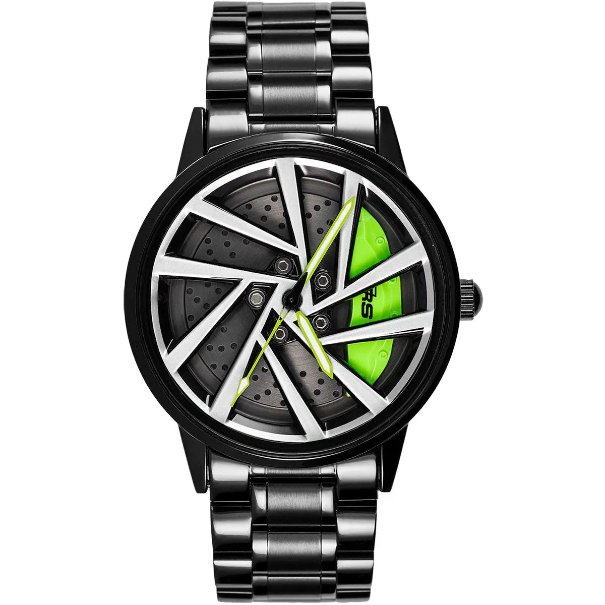 HMNWatch Bavaria RS Men's Racing Watch - Audi RS Rim Design Spinning Wheel