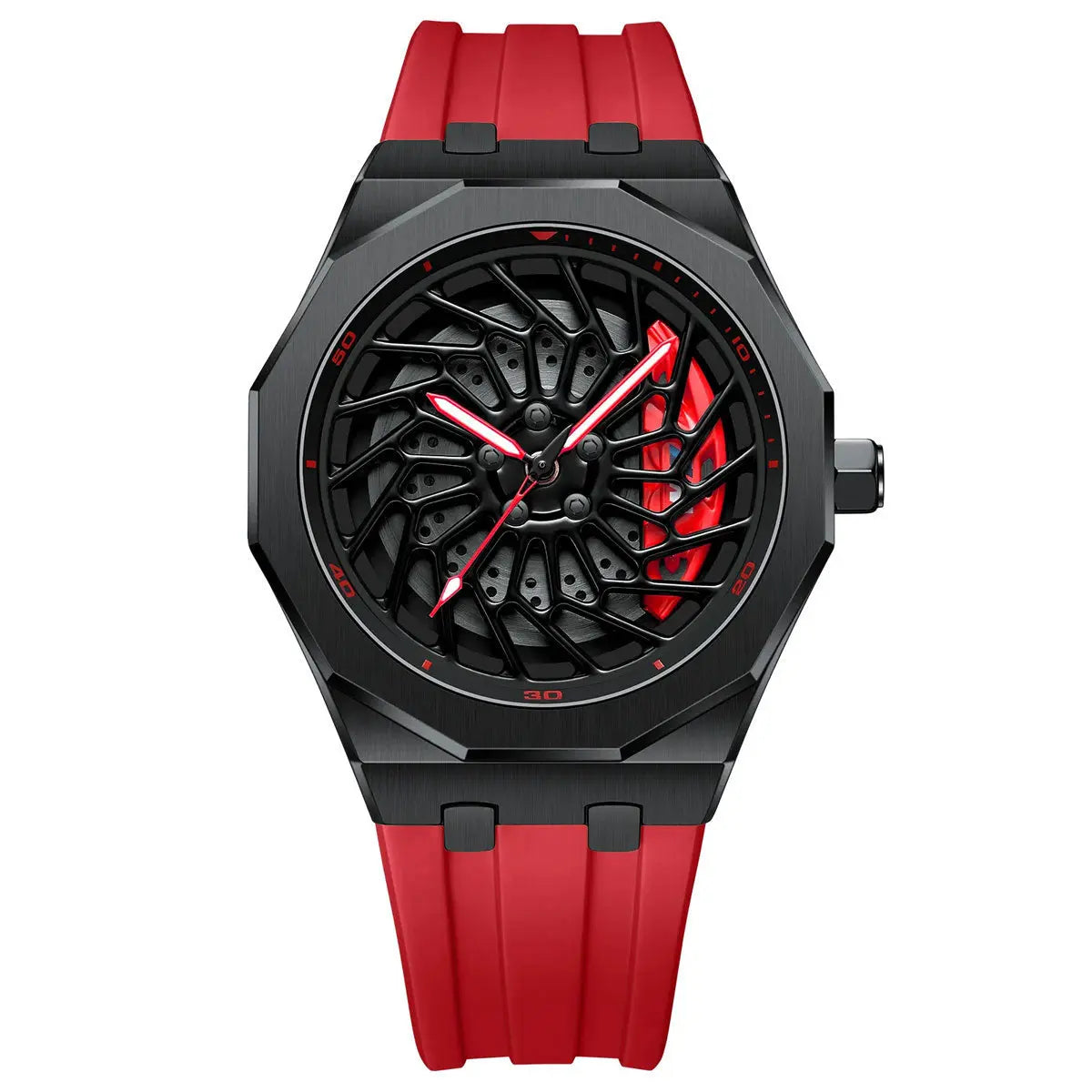 HMN Bimmer i8 Dynamic Spinning Wheel Racing Watch with Durable Silicone Strap