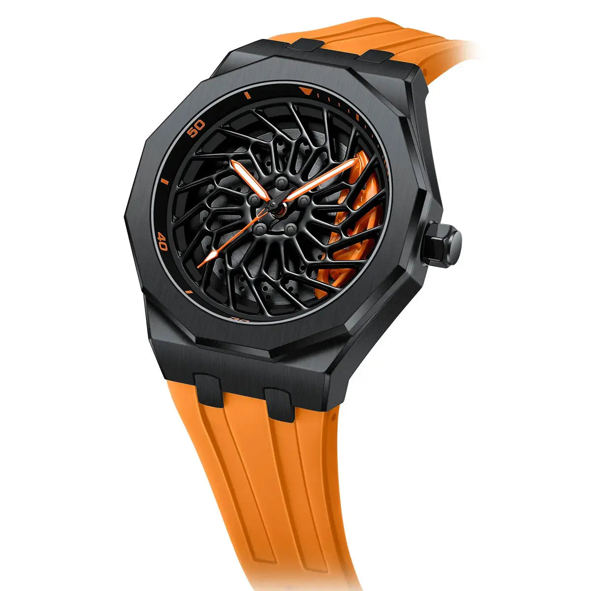 HMN Bimmer i8 Dynamic Spinning Wheel Racing Watch with Durable Silicone Strap