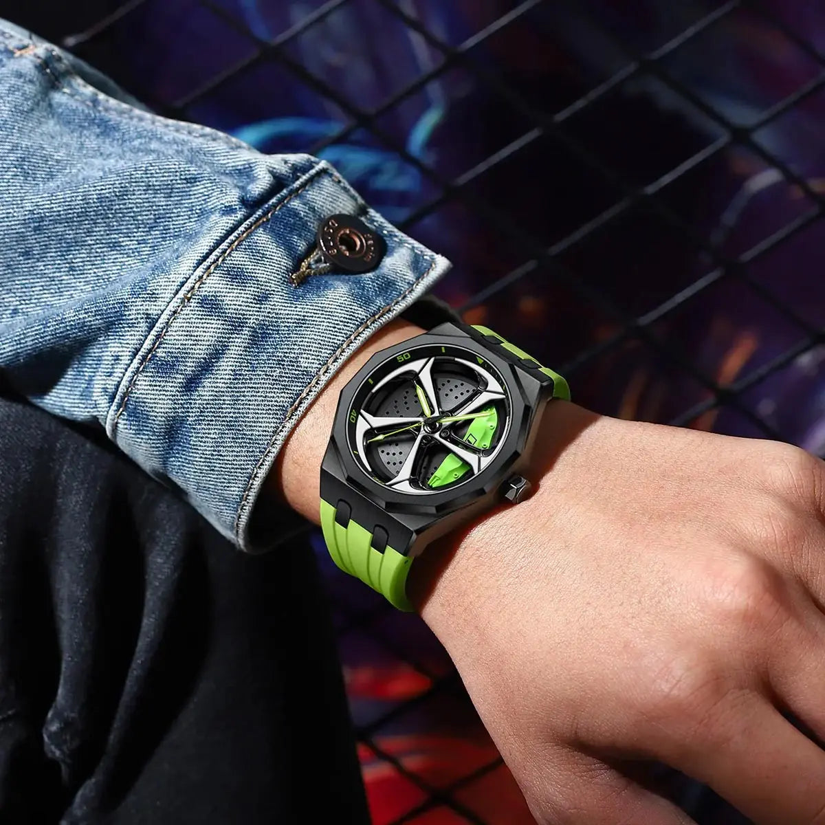 HMN Bavaria A4 Avant Rim Watch: Audi Inspired 5-Spoke Wheel, Sapphire Glass