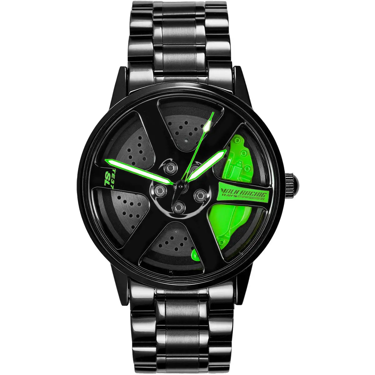 HMNWatch Volk TE-37 Spinning Car Wheel Rim Watch with Sapphire Glass
