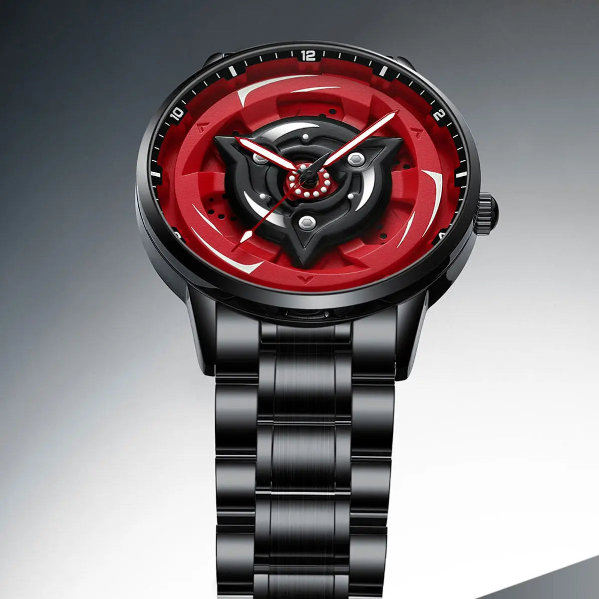 Shin Uchiha Edition Spinning Dial Mangekyō Sharingan Stainless Steel Watch