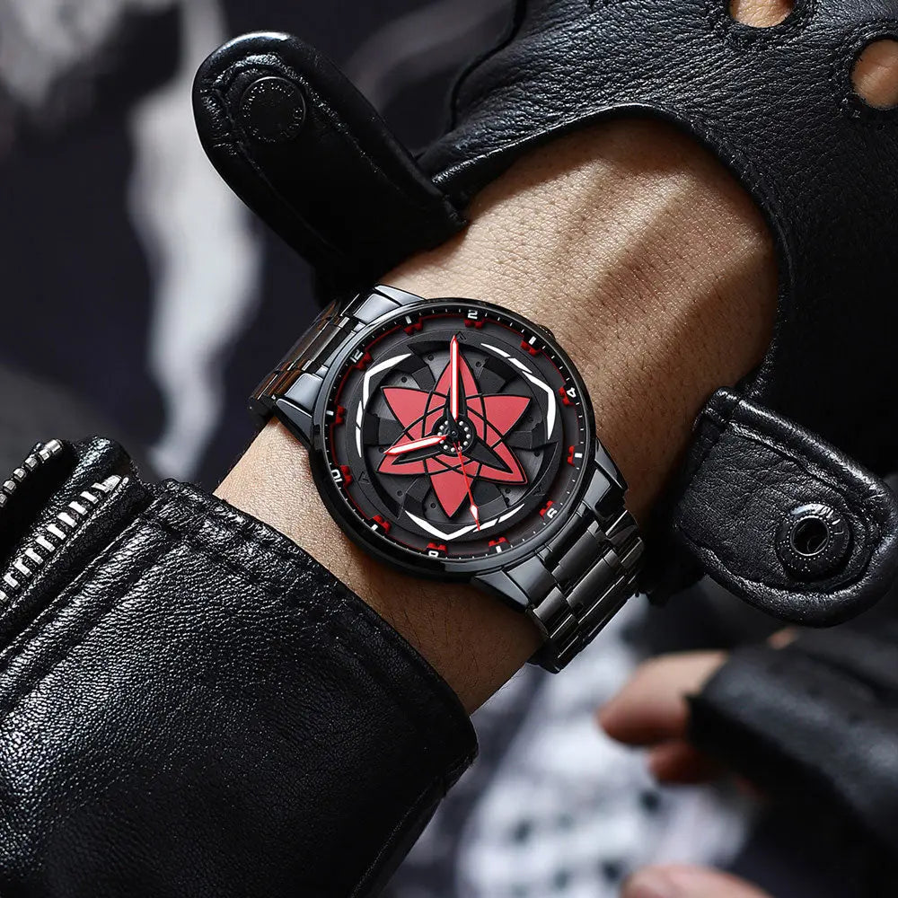 HMNWatch Sasuke Uchiha Eternal Mangekyo Sharingan Spinning Dial Collector's Watch