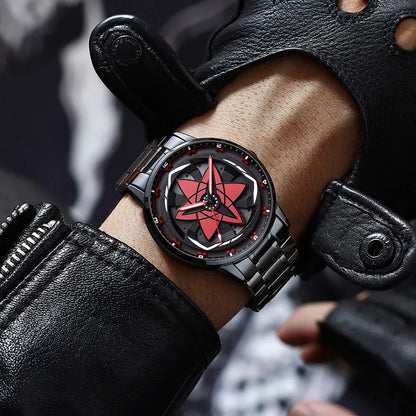 HMNWatch Sasuke Uchiha Eternal Mangekyo Sharingan Spinning Dial Collector's Watch