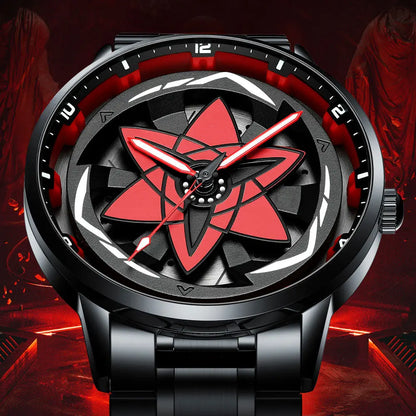 HMNWatch Sasuke Uchiha Eternal Mangekyo Sharingan Spinning Dial Collector's Watch