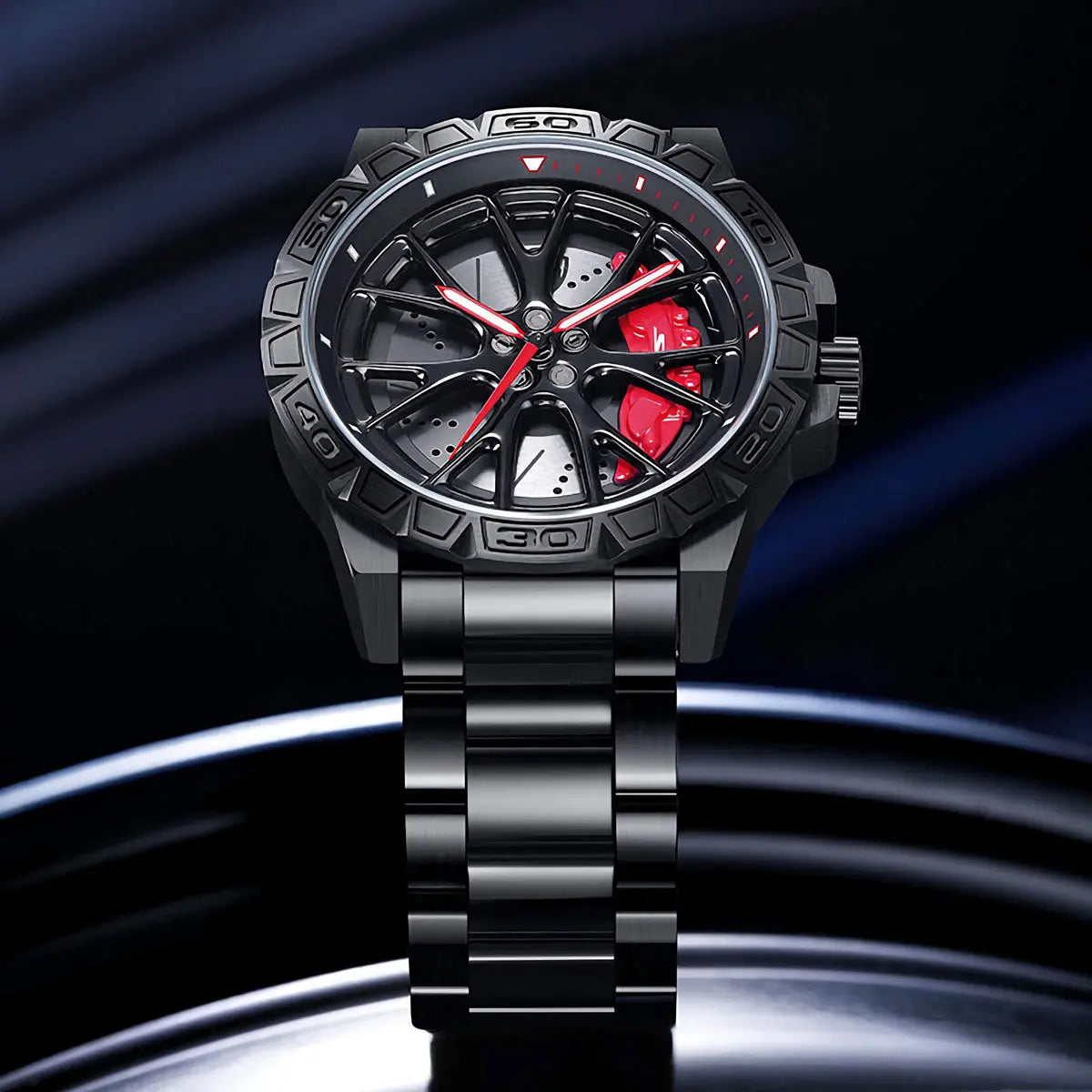 HMN Hellcat SC707 48mm Men's Stainless Steel Automotive Wheel Watch