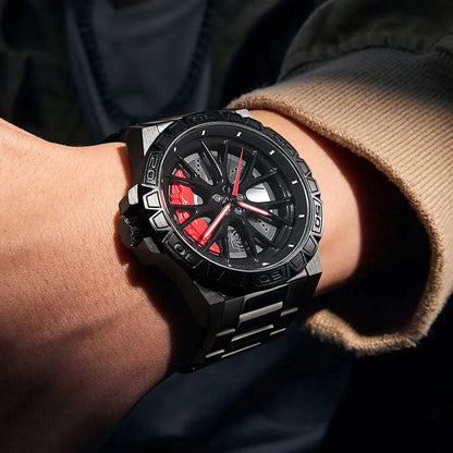 HMN Hellcat SC707 48mm Men's Stainless Steel Automotive Wheel Watch