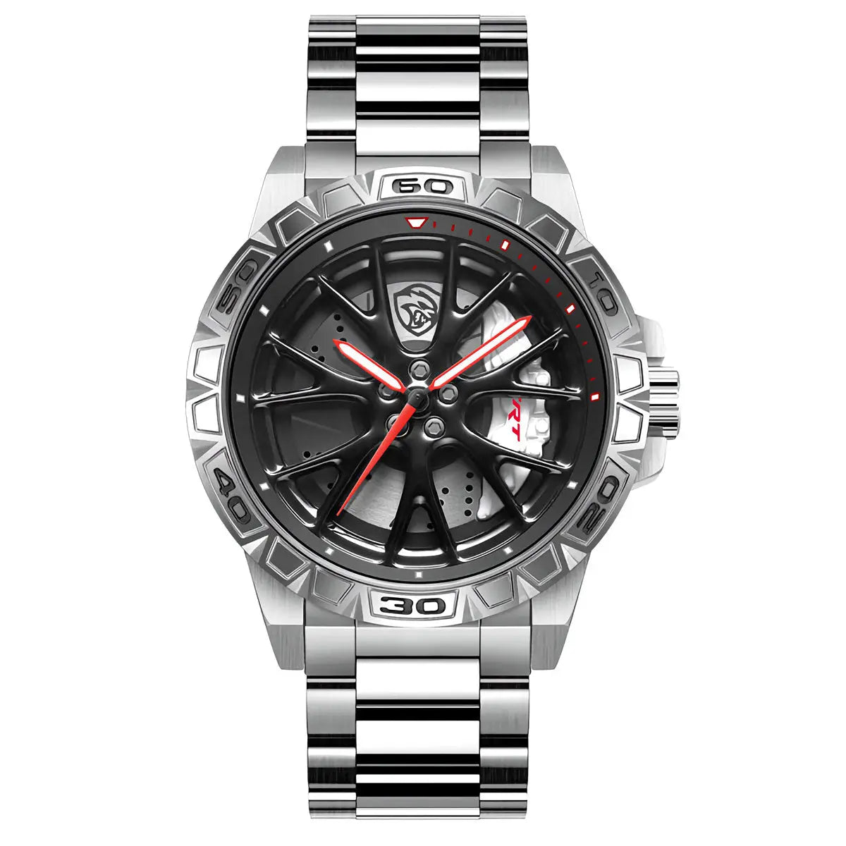 HMN Hellcat SC707 48mm Men's Stainless Steel Automotive Wheel Watch