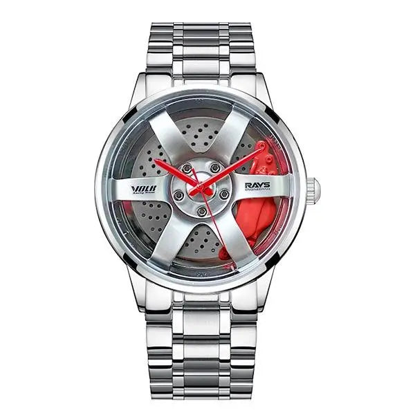 HMNWatch TE-37 Non-Spinning JDM Car Wheel Watch: Premium Racing Design Timepiece