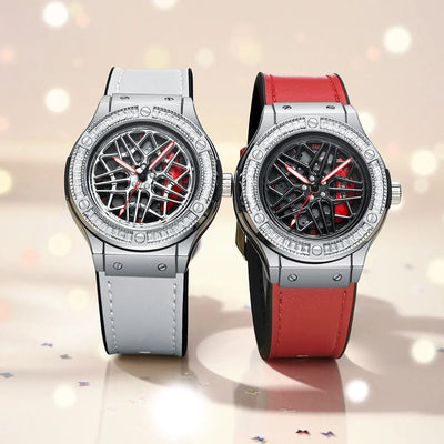 HMN S6 Diamond Lady Watch: Elegant Women's Audi Rim Wheel Luxury Sport Timepiece