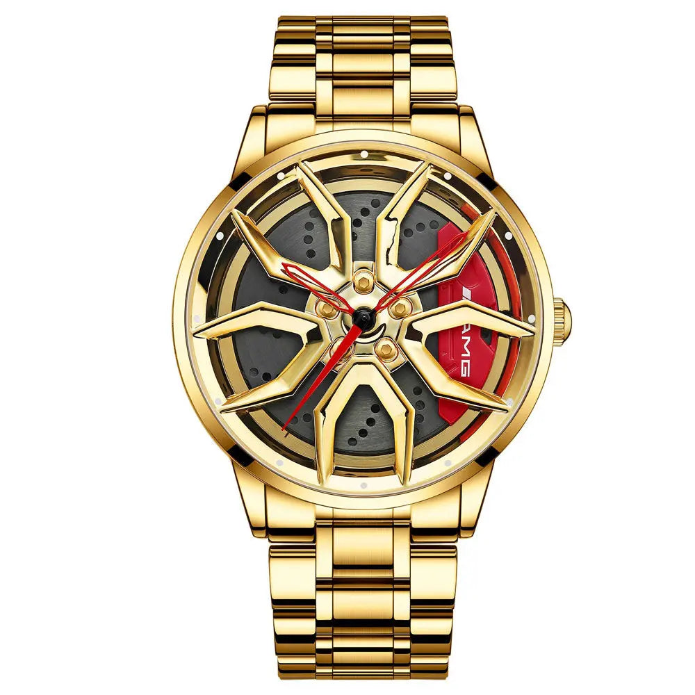 Petronas S65 AMG Car Wheel Watch - Stainless Steel, Sapphire Glass, Quartz