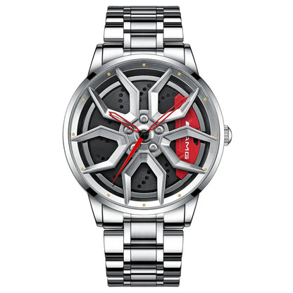 Petronas S65 AMG Car Wheel Watch - Stainless Steel, Sapphire Glass, Quartz