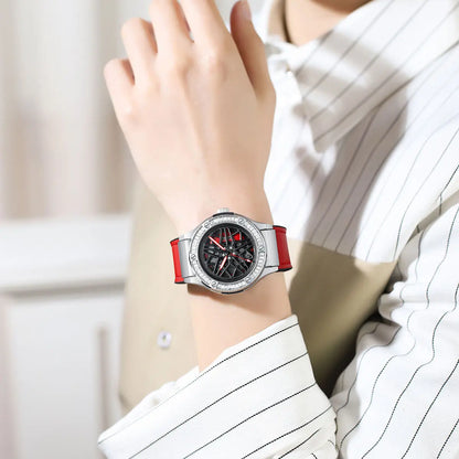 HMN S6 Diamond Lady Watch: Elegant Women's Audi Rim Wheel Luxury Sport Timepiece