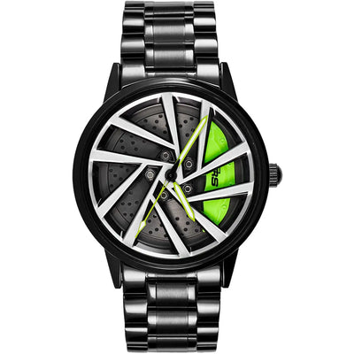 HMNWatch Bavaria RS Men's Racing Watch - Audi RS Rim Design Spinning Wheel