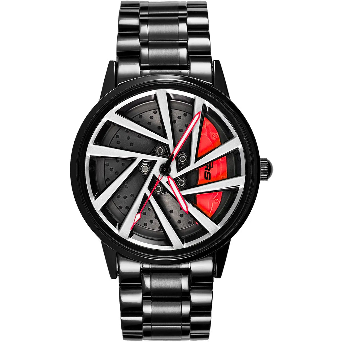 HMNWatch Bavaria RS Men's Racing Watch - Audi RS Rim Design Spinning Wheel
