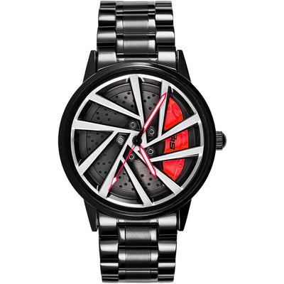HMNWatch Bavaria RS Men's Racing Watch - Audi RS Rim Design Spinning Wheel