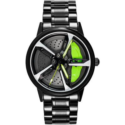 HMNWatch Bavaria RS7 Men's Luxury Racing Rim Watch with Spinning Wheel