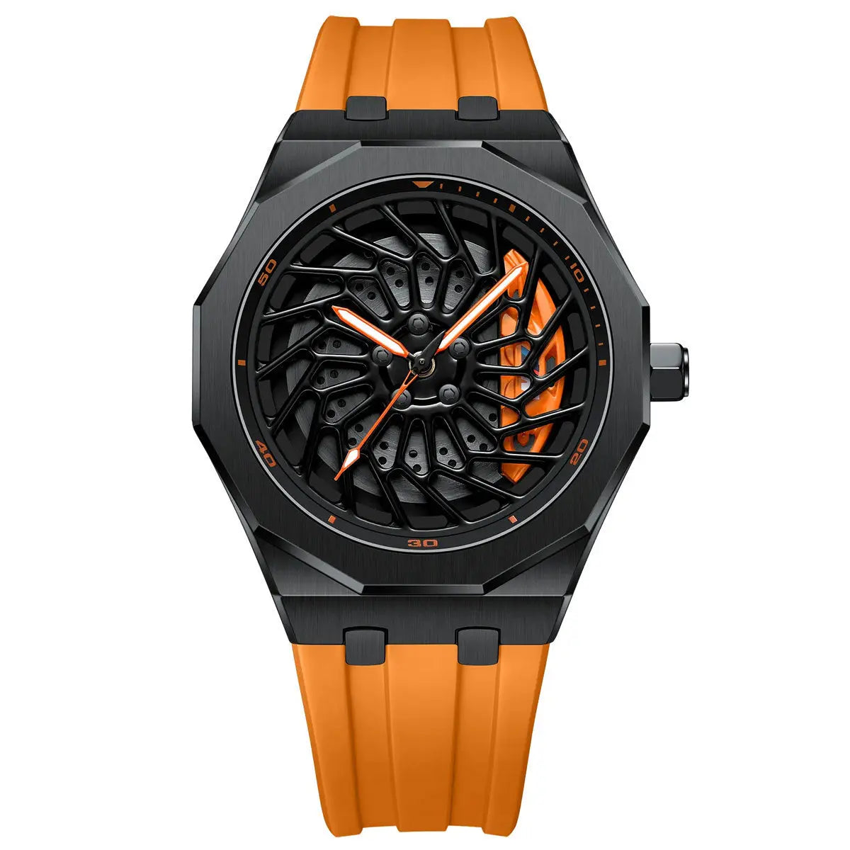 HMN Bimmer i8 Dynamic Spinning Wheel Racing Watch with Durable Silicone Strap