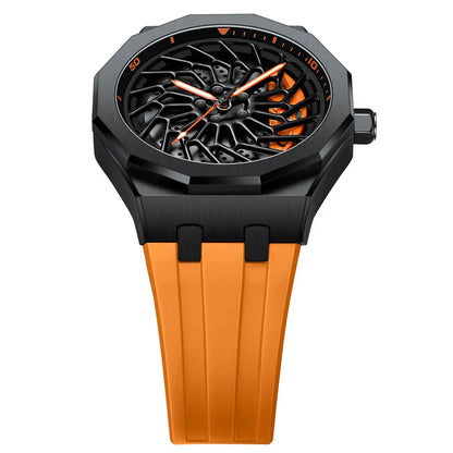 HMN Bimmer i8 Dynamic Spinning Wheel Racing Watch with Durable Silicone Strap