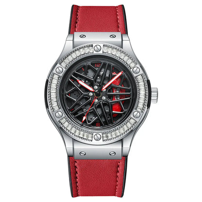 HMN S6 Diamond Lady Watch: Elegant Women's Audi Rim Wheel Luxury Sport Timepiece