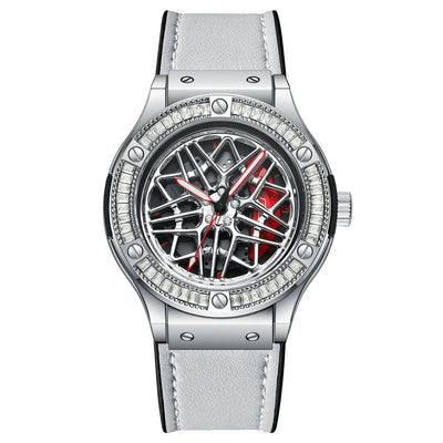 HMN S6 Diamond Lady Watch: Elegant Women's Audi Rim Wheel Luxury Sport Timepiece