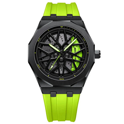 HMNWatch Petronas G55 Mercedes AMG Rim Watch: Sapphire Glass, Silicone Strap