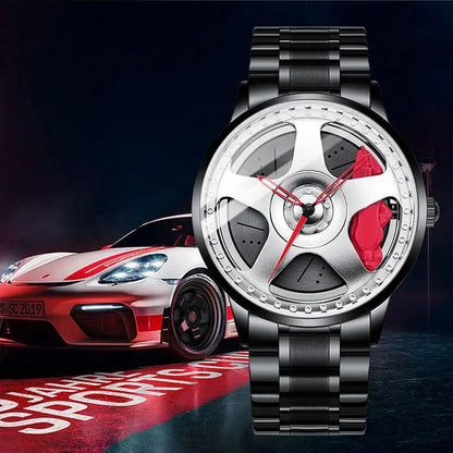 HMNWatch Speed Star GT Premium Men's Racing Car Wheel Design Watch