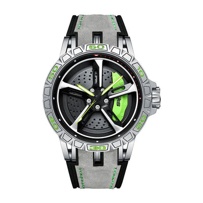 Bavaria RS7 Sporty Silver Rim Watch: Premium Car Wheel Timepiece