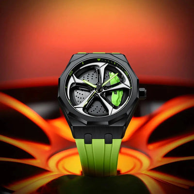 HMN Bavaria A4 Avant Rim Watch: Audi Inspired 5-Spoke Wheel, Sapphire Glass