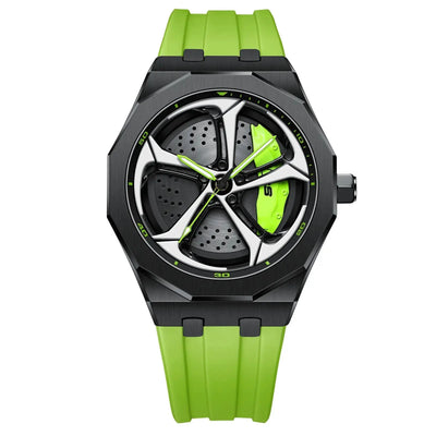 HMN Bavaria A4 Avant Rim Watch: Audi Inspired 5-Spoke Wheel, Sapphire Glass