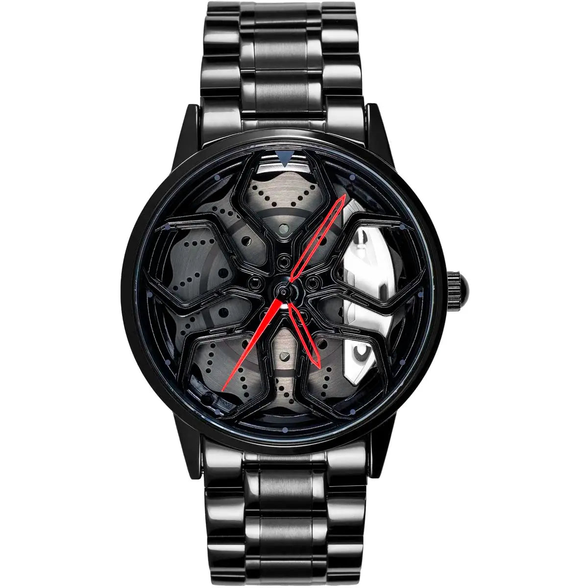 HMNWatch Aventador Luxury Car Wheel Watch - Racing Enthusiast Sapphire Glass