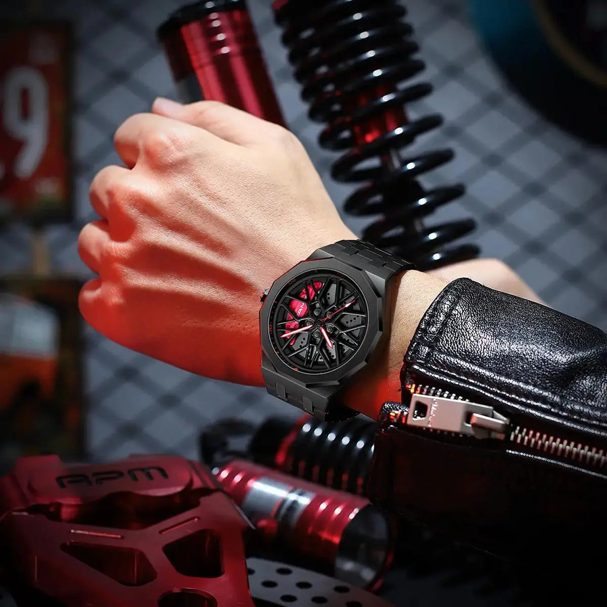 HMN Petronas G55 Brushed Steel Strap Watch - Mercedes-AMG Inspired Wheel Design