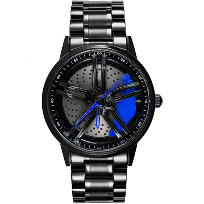 HMNWatch Corvette C8 Muscle Rim Watch: Sapphire Glass, Racing Wheel Design