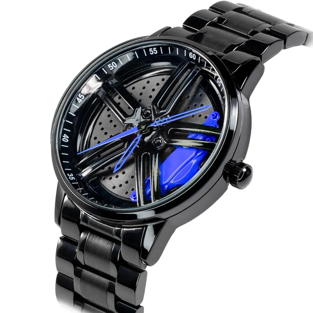 HMNWatch Corvette C8 Muscle Rim Watch: Sapphire Glass, Racing Wheel Design