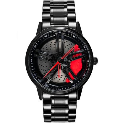 HMNWatch Corvette C8 Muscle Rim Watch: Sapphire Glass, Racing Wheel Design