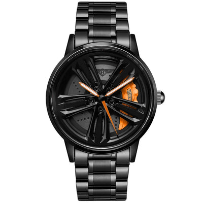 HMN Continental GT Luxury Racing Watch: Multi-Spoke Dial, Polished Steel Finish