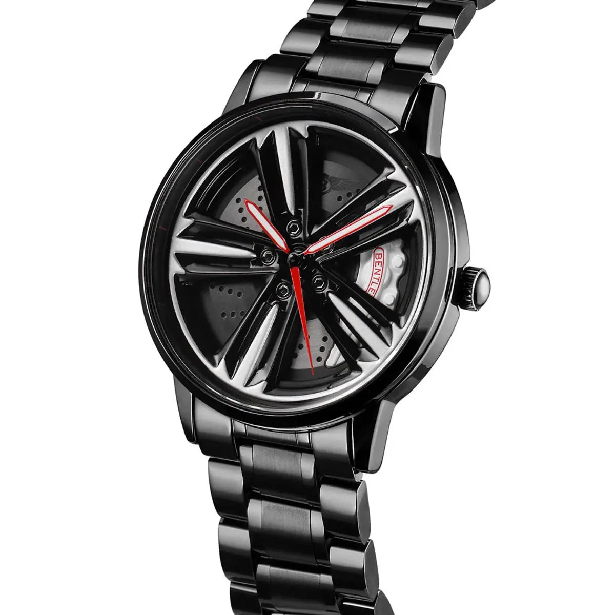 HMN Continental GT Luxury Racing Watch: Multi-Spoke Dial, Polished Steel Finish