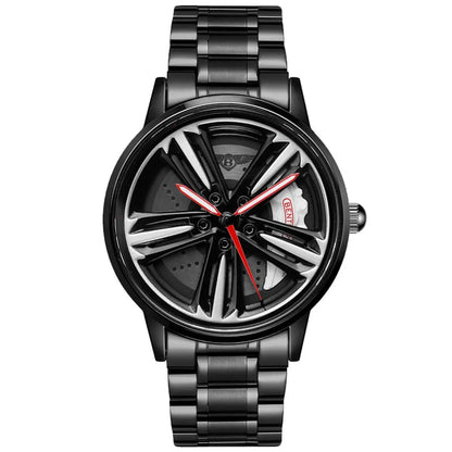 HMN Continental GT Luxury Racing Watch: Multi-Spoke Dial, Polished Steel Finish