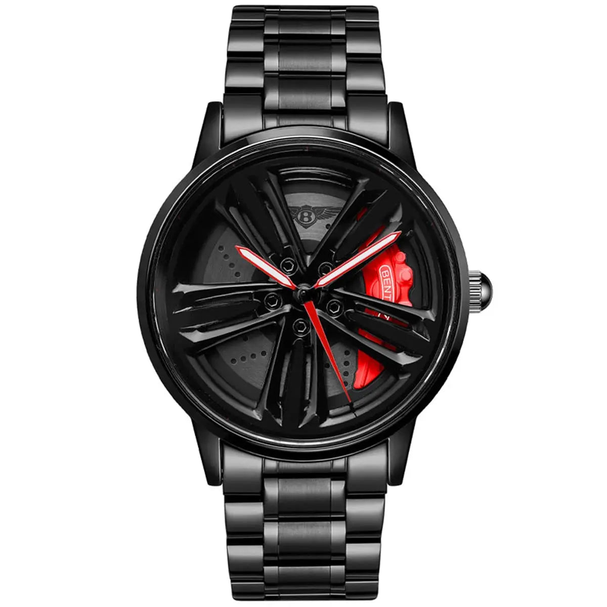 HMN Continental GT Luxury Racing Watch: Multi-Spoke Dial, Polished Steel Finish
