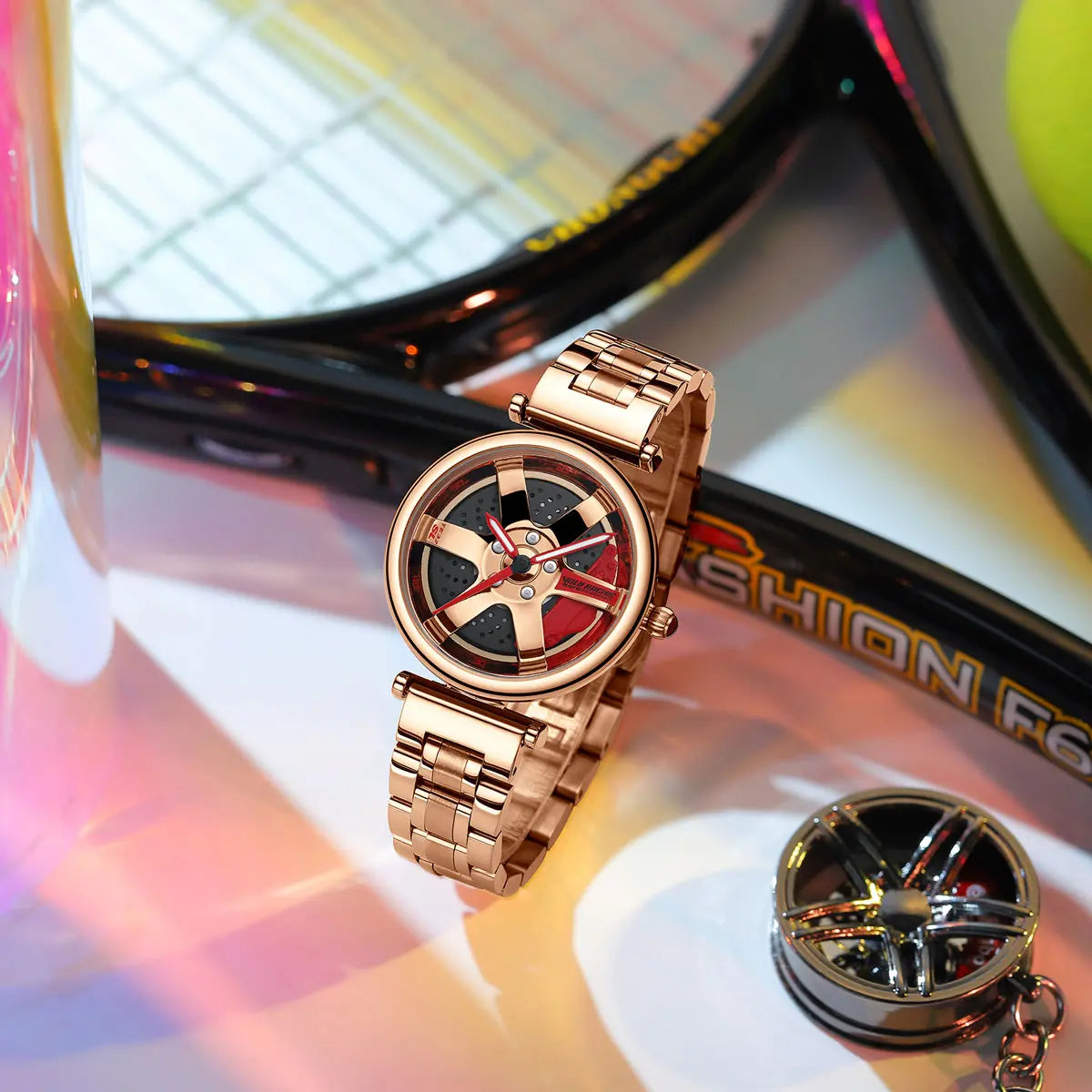 HMNWatch Volk TE-37 RAYS Racing SL Wheel Watch for Women - Luxury Quartz