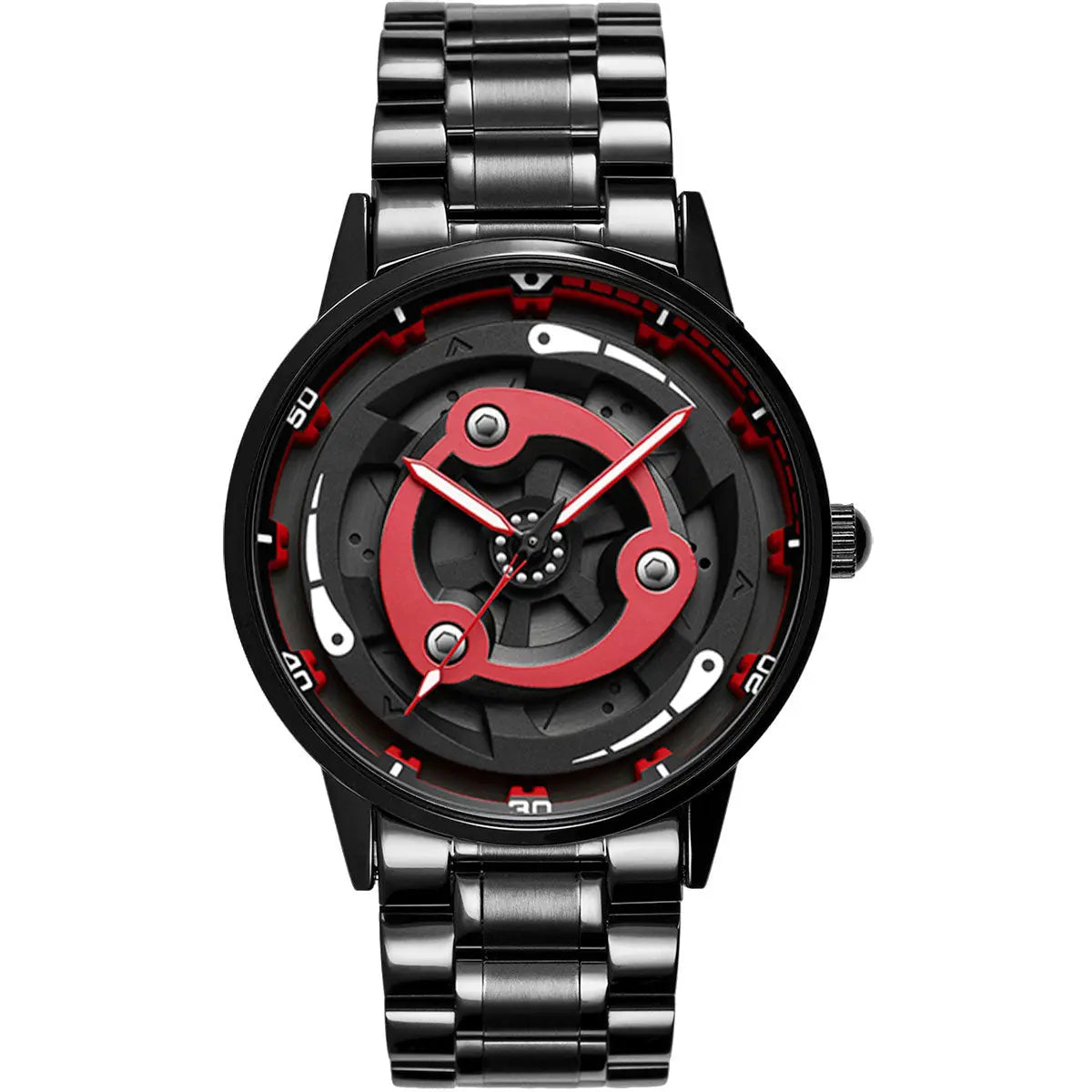 Warborn Flame Madara Edition Spinning Watch - Stainless Steel Anime Inspired Timepiece