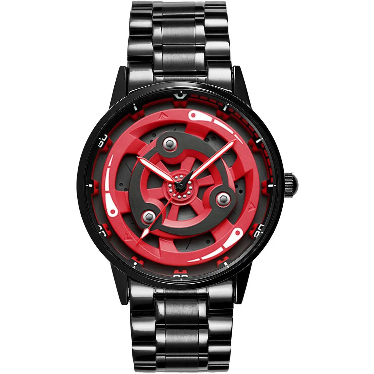 Warborn Flame Madara Edition Spinning Watch - Stainless Steel Anime Inspired Timepiece